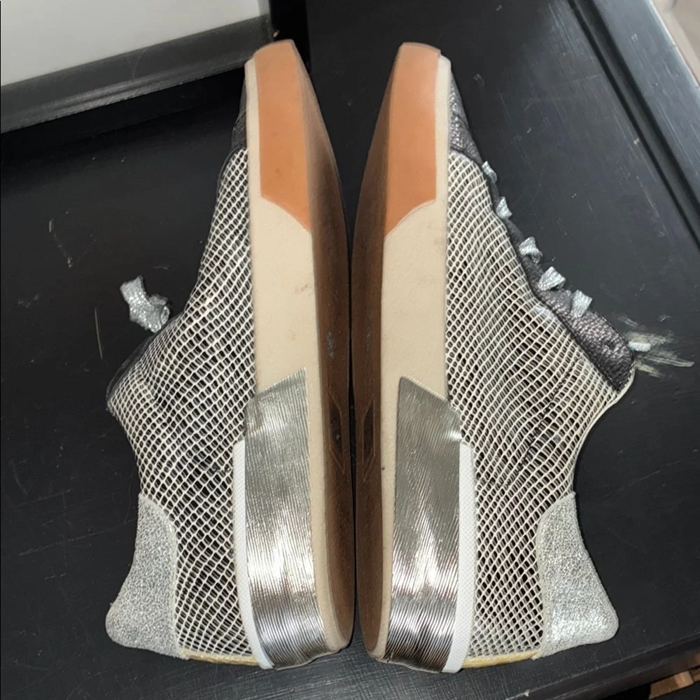 Dolce Vita Black and Silver Textured Sneakers